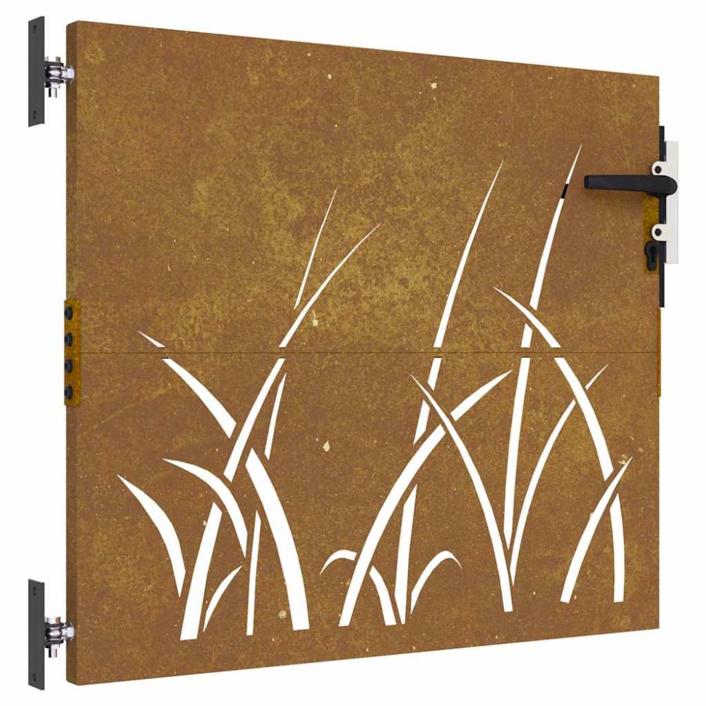 vidaXL Poartă pentru grădină, 85x75 cm, oțel corten, model iarbă