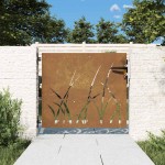 vidaXL Poartă pentru grădină, 85x75 cm, oțel corten, model iarbă vidaXL Poartă pentru grădină, 85x75 cm, oțel corten, model iarbă