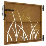 vidaXL Poartă pentru grădină, 85x75 cm, oțel corten, model iarbă vidaXL Poartă pentru grădină, 85x75 cm, oțel corten, model iarbă