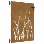 vidaXL Poartă pentru grădină, 85x125 cm, oțel corten, model iarbă