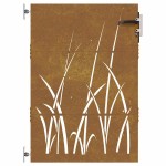 vidaXL Poartă pentru grădină, 85x125 cm, oțel corten, model iarbă