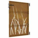 vidaXL Poartă pentru grădină, 85x125 cm, oțel corten, model iarbă