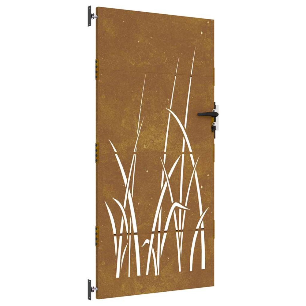 vidaXL Poartă pentru grădină, 85x200 cm, oțel corten, model iarbă