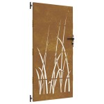 vidaXL Poartă pentru grădină, 85x200 cm, oțel corten, model iarbă