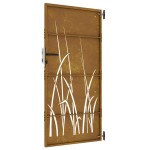 vidaXL Poartă pentru grădină, 85x200 cm, oțel corten, model iarbă