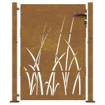 vidaXL Poartă pentru grădină, 105x130 cm, oțel corten, model iarbă