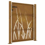 vidaXL Poartă pentru grădină, 105x130 cm, oțel corten, model iarbă