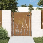 vidaXL Poartă pentru grădină, 105x155 cm, oțel corten, model iarbă vidaXL Poartă pentru grădină, 105x155 cm, oțel corten, model iarbă