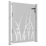 vidaXL Poartă pentru grădină, 105x155 cm, oțel corten, model iarbă vidaXL Poartă pentru grădină, 105x155 cm, oțel corten, model iarbă