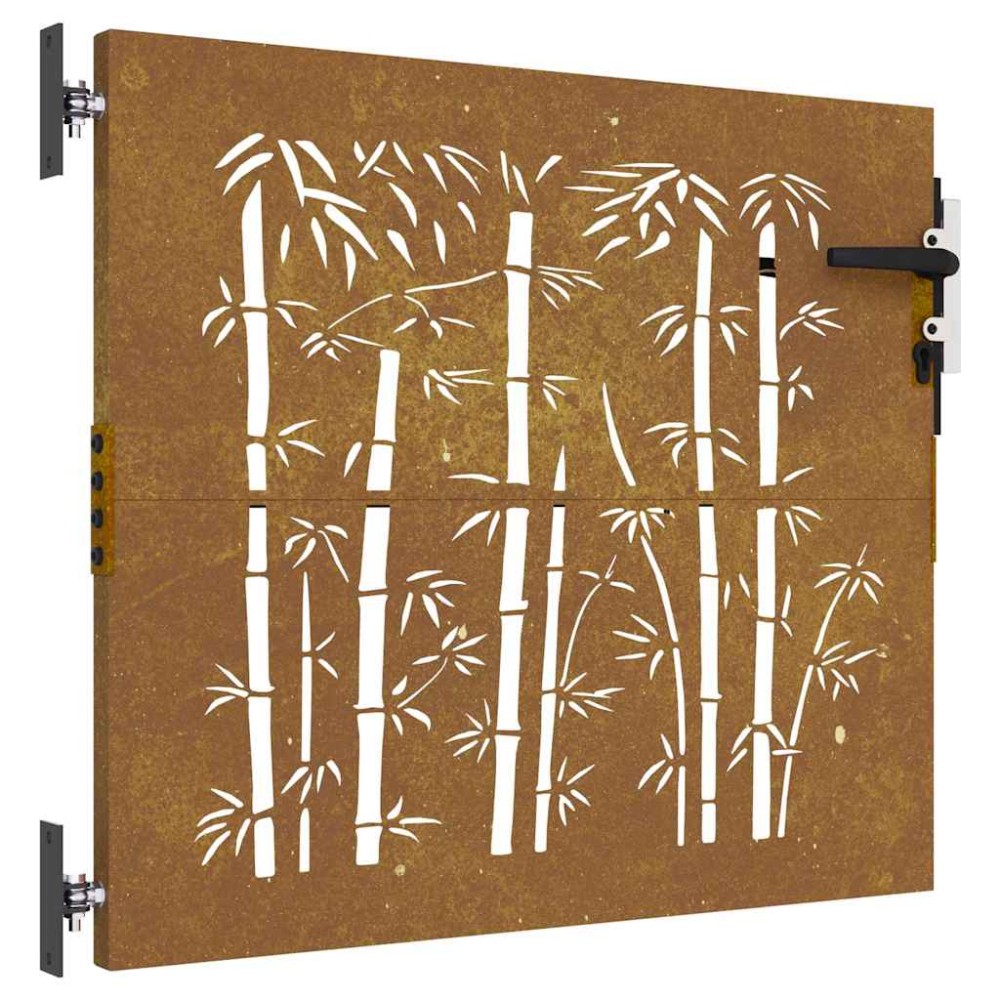 vidaXL Poartă pentru grădină, 85x100 cm, oțel corten, model bambus