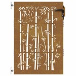 vidaXL Poartă pentru grădină, 85x125 cm, oțel corten, model bambus