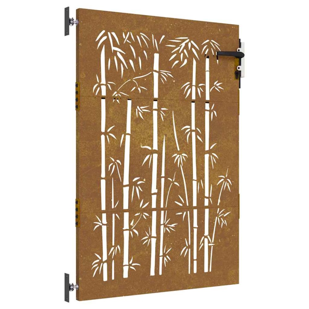 vidaXL Poartă pentru grădină, 85x150 cm, oțel corten, model bambus