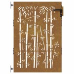 vidaXL Poartă pentru grădină, 85x150 cm, oțel corten, model bambus vidaXL Poartă pentru grădină, 85x150 cm, oțel corten, model bambus