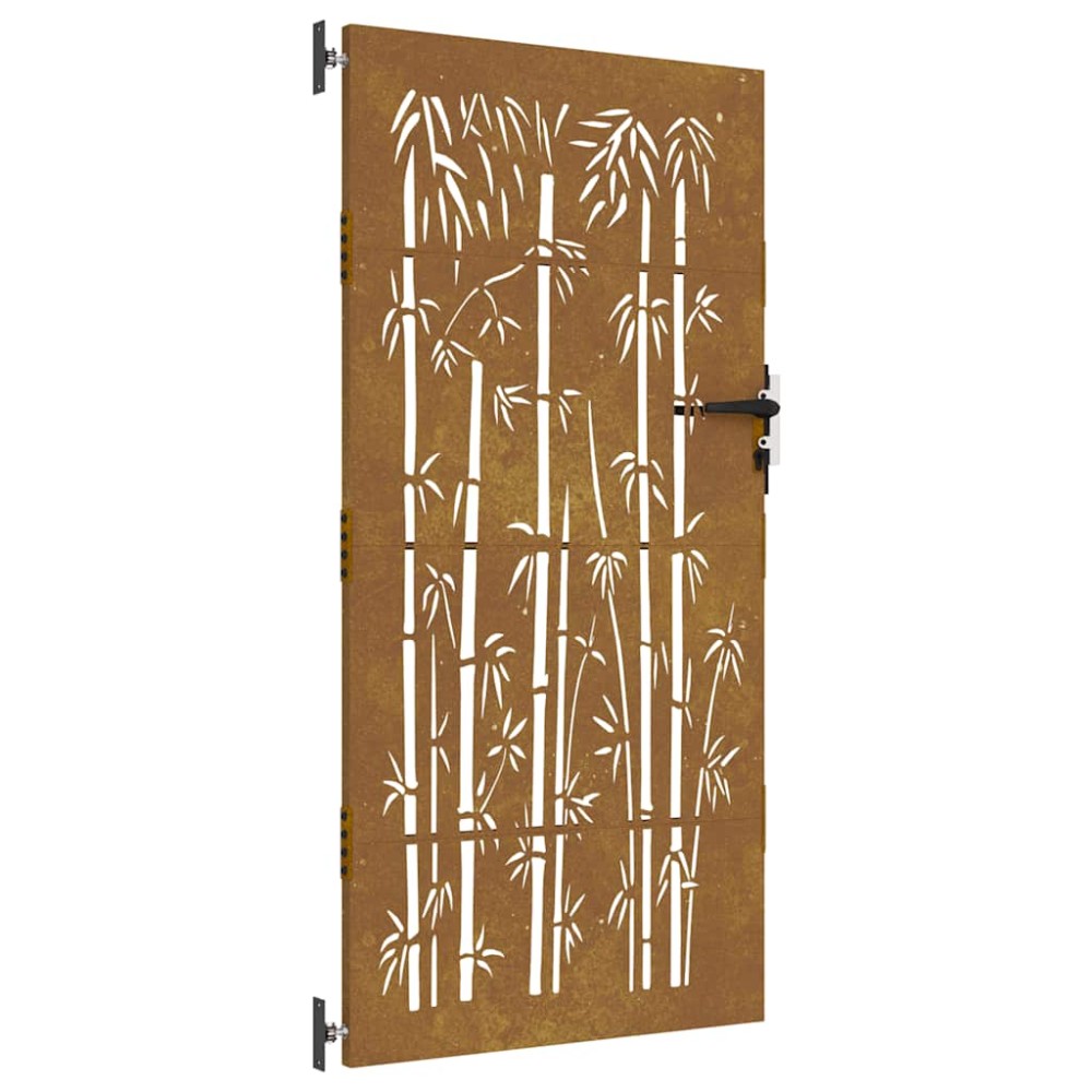 vidaXL Poartă pentru grădină, 85x175 cm, oțel corten, model bambus