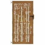 vidaXL Poartă pentru grădină, 85x175 cm, oțel corten, model bambus