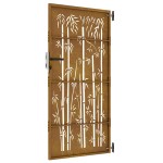 vidaXL Poartă pentru grădină, 85x200 cm, oțel corten, model bambus