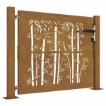 vidaXL Poartă pentru grădină, 105x105 cm, oțel corten, model bambus vidaXL Poartă pentru grădină, 105x105 cm, oțel corten, model bambus