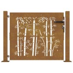 vidaXL Poartă pentru grădină, 105x105 cm, oțel corten, model bambus vidaXL Poartă pentru grădină, 105x105 cm, oțel corten, model bambus