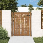 vidaXL Poartă pentru grădină, 105x130 cm, oțel corten, model bambus vidaXL Poartă pentru grădină, 105x130 cm, oțel corten, model bambus