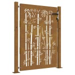 vidaXL Poartă pentru grădină, 105x155 cm, oțel corten, model bambus vidaXL Poartă pentru grădină, 105x155 cm, oțel corten, model bambus