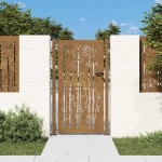 vidaXL Poartă pentru grădină, 105x180 cm, oțel corten, model bambus vidaXL Poartă pentru grădină, 105x180 cm, oțel corten, model bambus