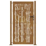 vidaXL Poartă pentru grădină, 105x180 cm, oțel corten, model bambus vidaXL Poartă pentru grădină, 105x180 cm, oțel corten, model bambus