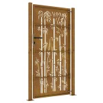 vidaXL Poartă pentru grădină, 105x180 cm, oțel corten, model bambus vidaXL Poartă pentru grădină, 105x180 cm, oțel corten, model bambus