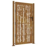 vidaXL Poartă pentru grădină, 105x205 cm, oțel corten, model bambus