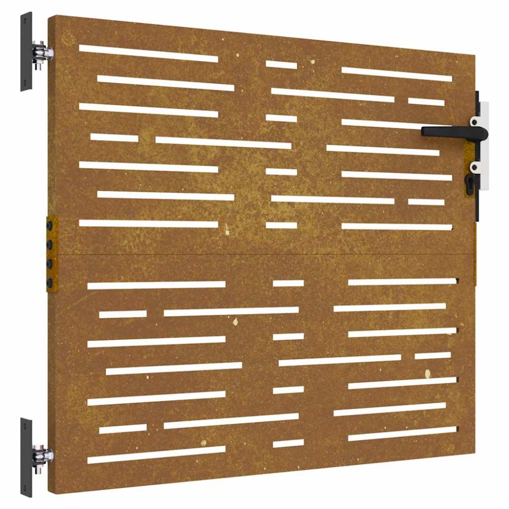 vidaXL Poartă pentru grădină, 85x75 cm, oțel corten, dreptunghiuri