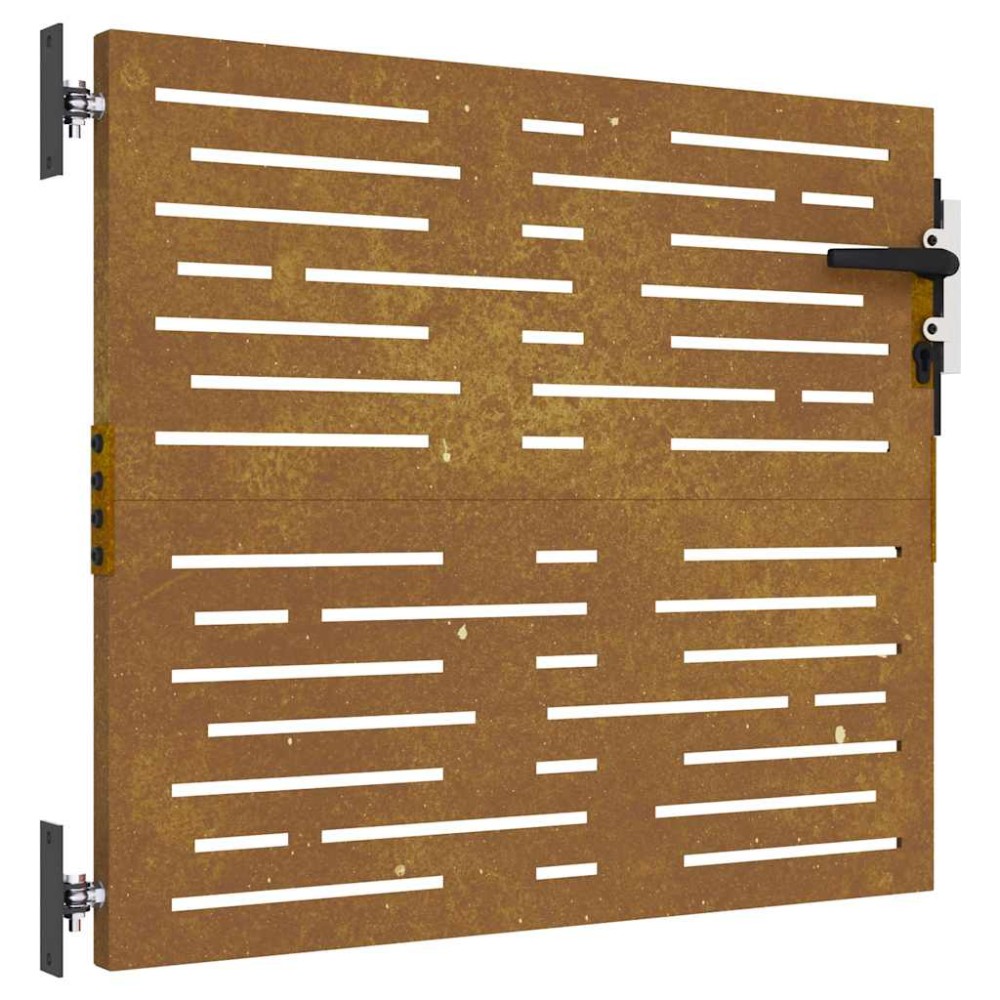 vidaXL Poartă pentru grădină, 85x100 cm, oțel corten, dreptunghiuri