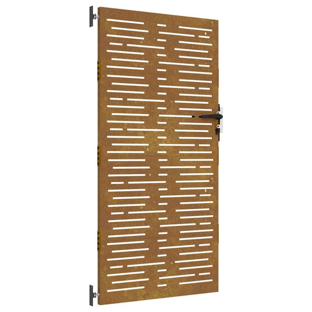 vidaXL Poartă pentru grădină, 85x200 cm, oțel corten, dreptunghiuri