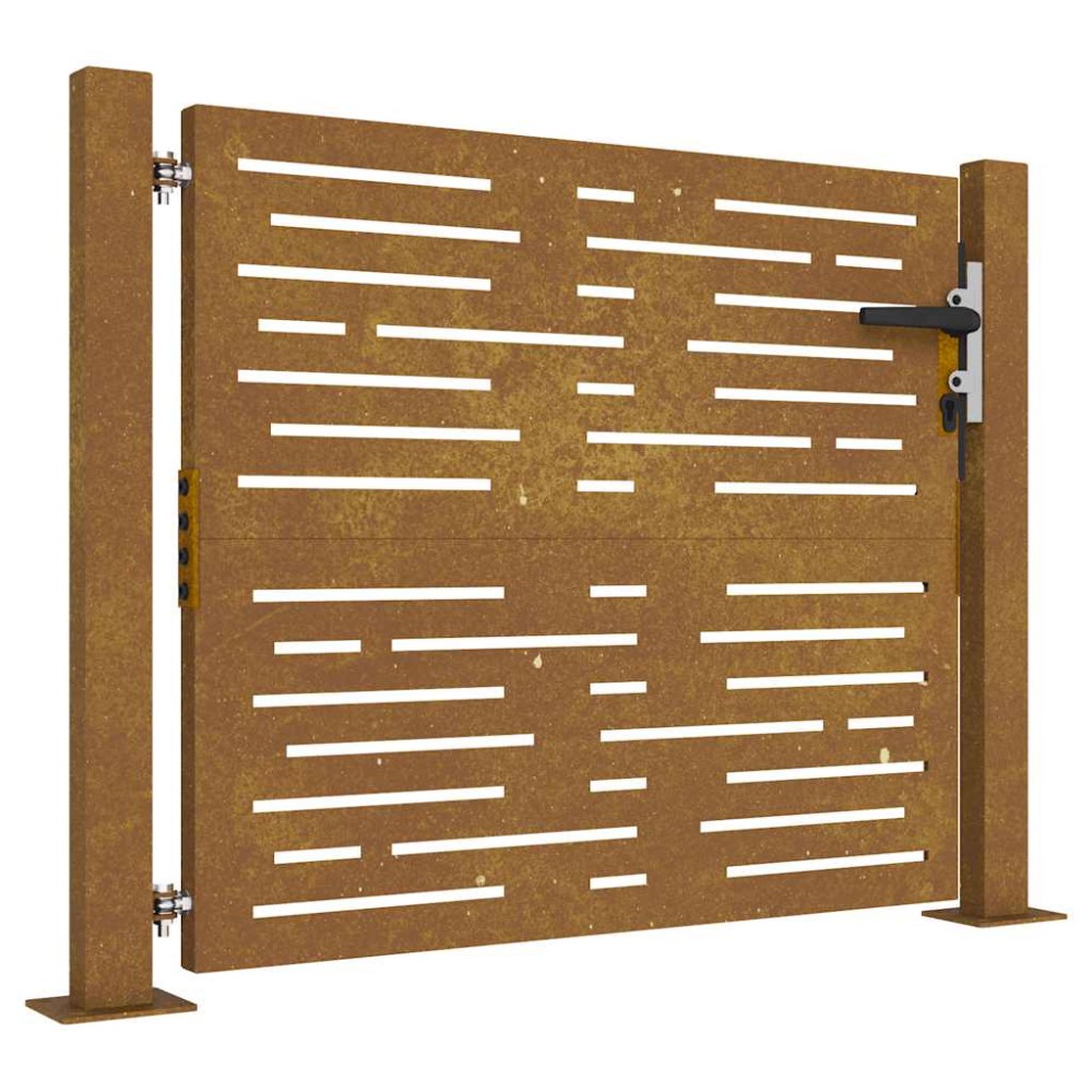 vidaXL Poartă pentru grădină, 105x80 cm, oțel corten, dreptunghiuri