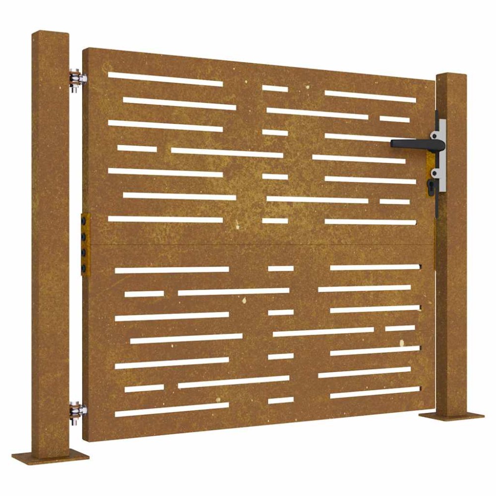 vidaXL Poartă pentru grădină, 105x105 cm, oțel corten, dreptunghiuri