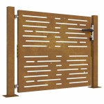 vidaXL Poartă pentru grădină, 105x105 cm, oțel corten, dreptunghiuri