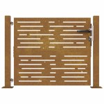 vidaXL Poartă pentru grădină, 105x105 cm, oțel corten, dreptunghiuri