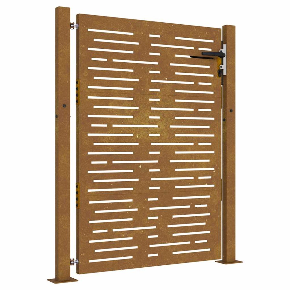 vidaXL Poartă pentru grădină, 105x130 cm, oțel corten, dreptunghiuri