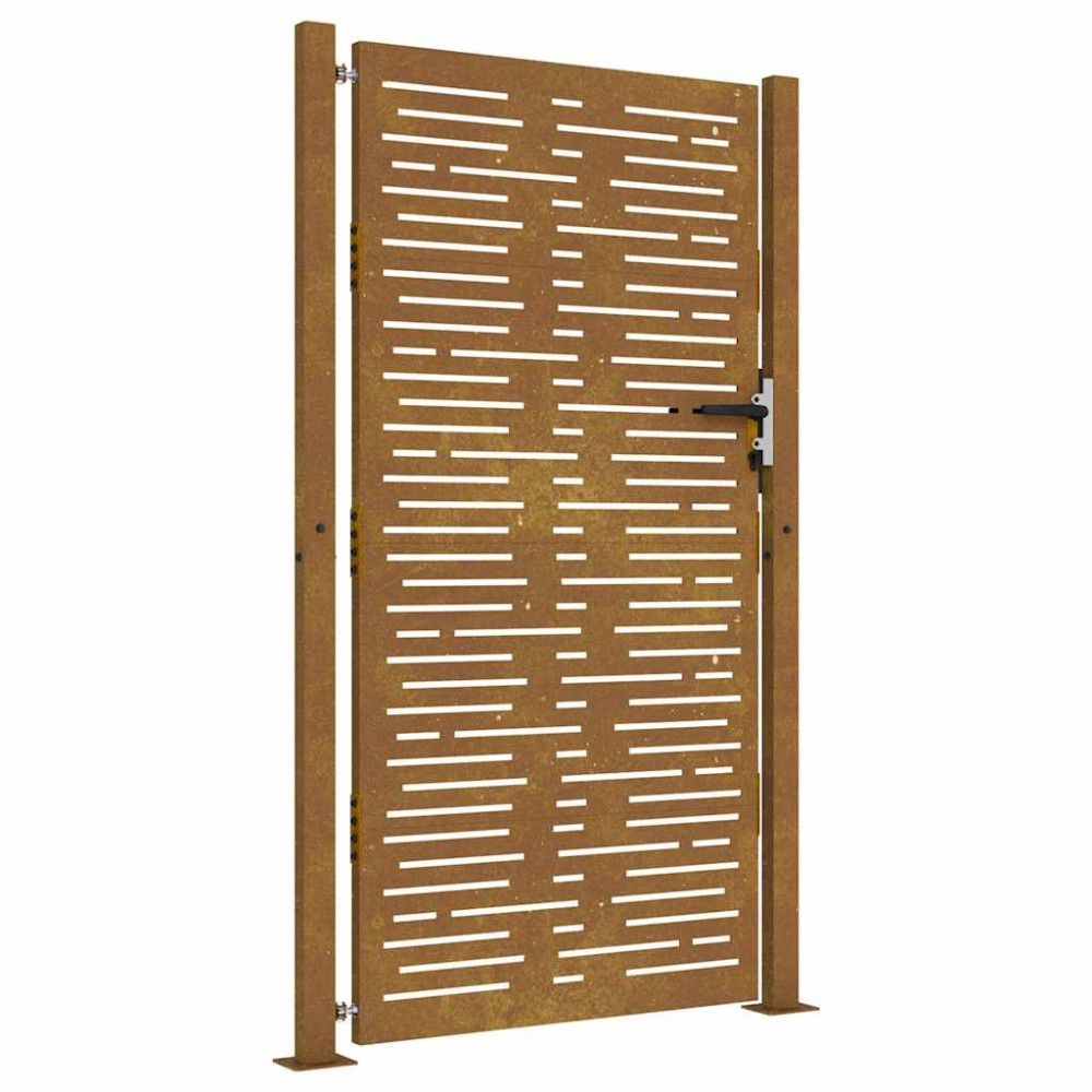 vidaXL Poartă pentru grădină, 105x180 cm, oțel corten, dreptunghiuri