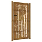 vidaXL Poartă pentru grădină, 105x205 cm, oțel corten, dreptunghiuri