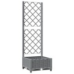vidaXL Jardinieră de grădină cu spalier gri deschis 40x40x121,5 cm PP vidaXL Jardinieră de grădină cu spalier gri deschis 40x40x121,5 cm PP