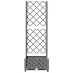 vidaXL Jardinieră de grădină cu spalier gri deschis 40x40x121,5 cm PP vidaXL Jardinieră de grădină cu spalier gri deschis 40x40x121,5 cm PP