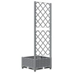 vidaXL Jardinieră de grădină cu spalier gri deschis 40x40x121,5 cm PP vidaXL Jardinieră de grădină cu spalier gri deschis 40x40x121,5 cm PP