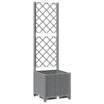 vidaXL Jardinieră de grădină cu spalier, gri deschis, 40x40x136 cm, PP