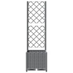vidaXL Jardinieră de grădină cu spalier, gri deschis, 40x40x136 cm, PP