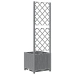 vidaXL Jardinieră de grădină cu spalier, gri deschis, 40x40x136 cm, PP