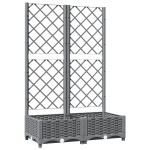 vidaXL Jardinieră de grădină cu spalier gri deschis 80x40x121,5 cm PP vidaXL Jardinieră de grădină cu spalier gri deschis 80x40x121,5 cm PP