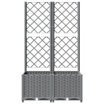 vidaXL Jardinieră de grădină cu spalier, gri deschis, 80x40x136 cm, PP