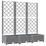 vidaXL Jardinieră de grădină cu spalier gri deschis 120x40x121,5 cm PP vidaXL Jardinieră de grădină cu spalier gri deschis 120x40x121,5 cm PP