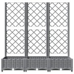 vidaXL Jardinieră de grădină cu spalier gri deschis 120x40x121,5 cm PP vidaXL Jardinieră de grădină cu spalier gri deschis 120x40x121,5 cm PP