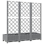 vidaXL Jardinieră de grădină cu spalier gri deschis 120x40x121,5 cm PP vidaXL Jardinieră de grădină cu spalier gri deschis 120x40x121,5 cm PP