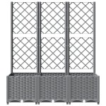 vidaXL Jardinieră de grădină cu spalier, gri deschis, 120x40x136cm, PP